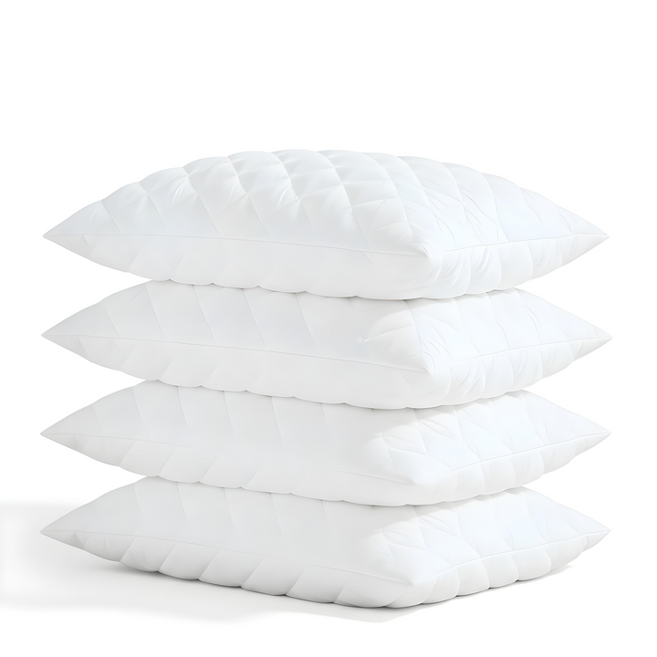 Cotton Quilted Pillow Protectors – Soft, Breathable & Hypoallergenic Zippered Pillowcase Set