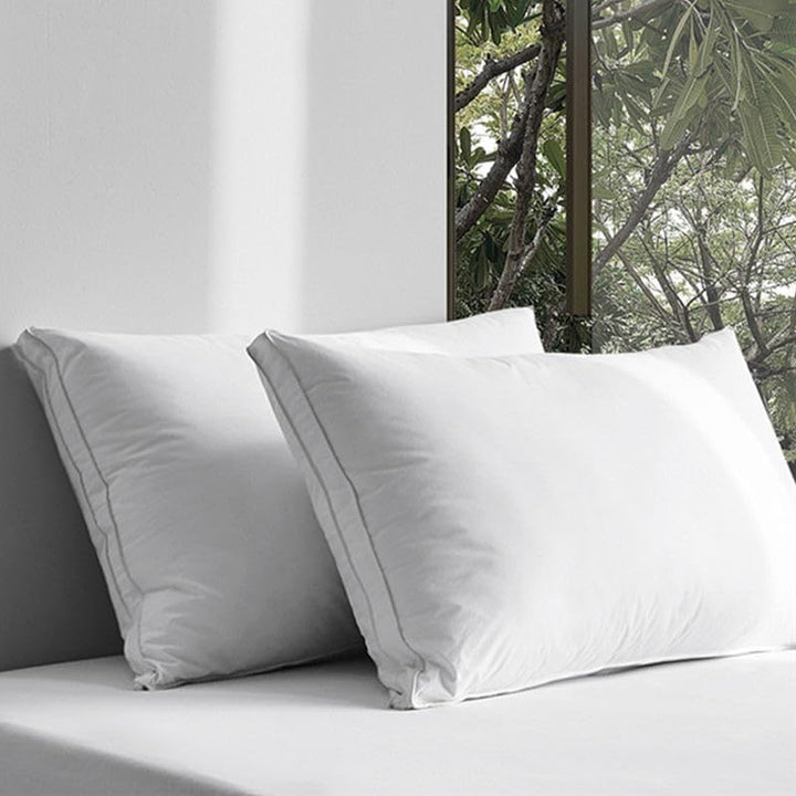 Standard Size Pillows 2 PCs – Cotton-Filled Hotel Quality Comfort Bed Pillows (Hotel Pillow)