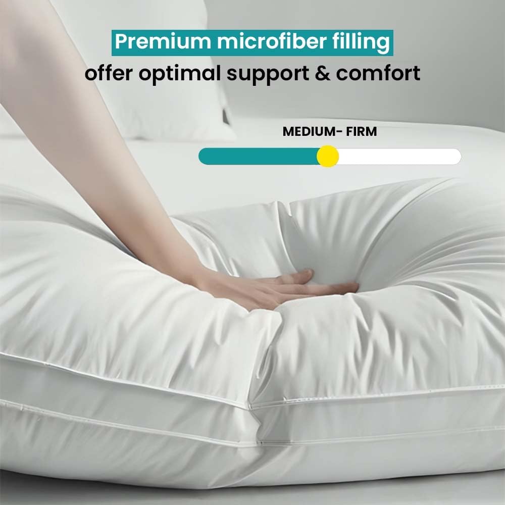 Standard Size Pillows 2 PCs – Cotton-Filled Hotel Quality Comfort Bed Pillows (Hotel Pillow)