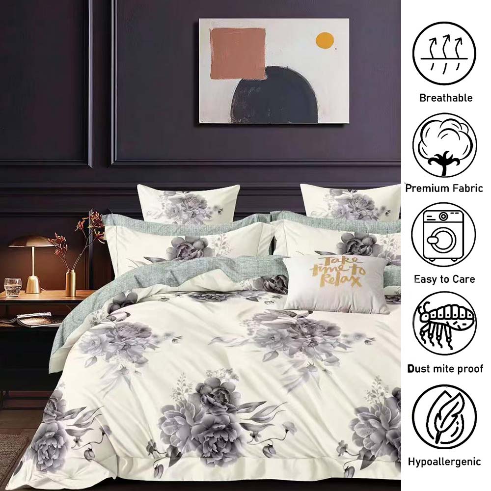 King Size Bedding Sheet Set 6 PCs with Duvet Cover 220x240 – King Bedding Set (6FS55)