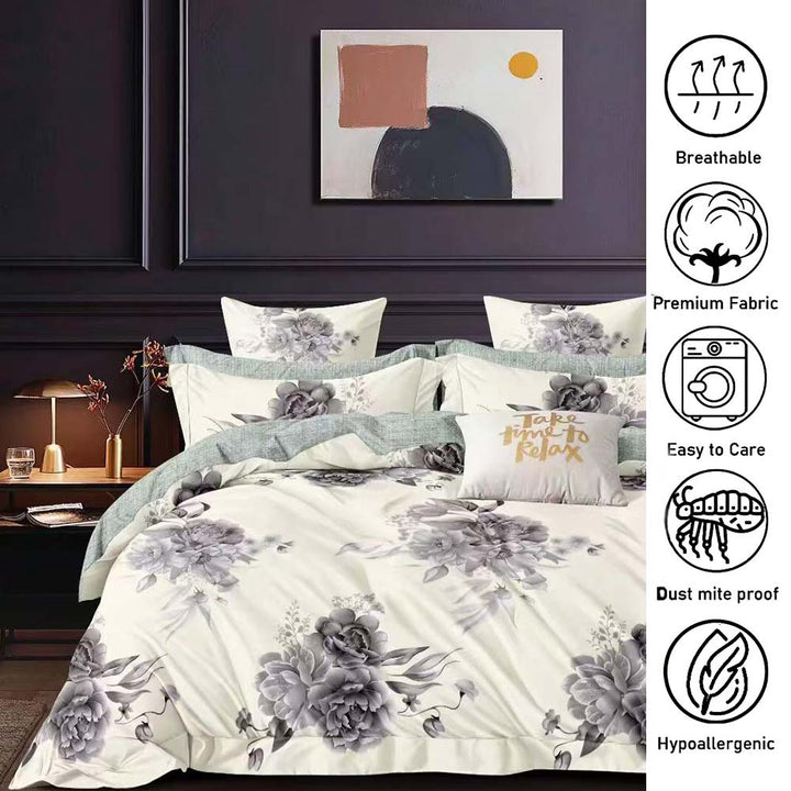 King Size Bedding Sheet Set 6 PCs with Duvet Cover 220x240 – King Bedding Set (6FS55)