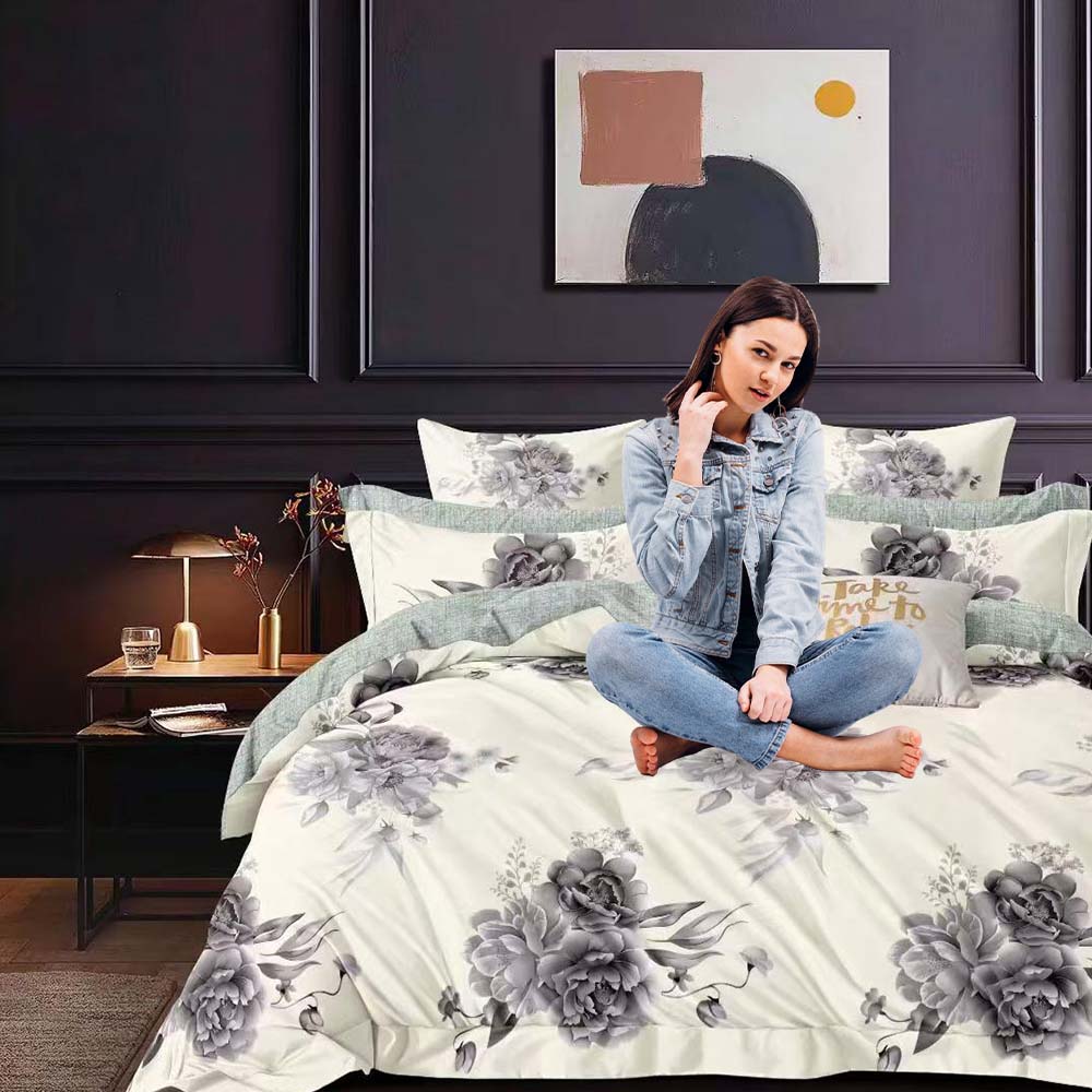 King Size Bedding Sheet Set 6 PCs with Duvet Cover 220x240 – King Bedding Set (6FS55)