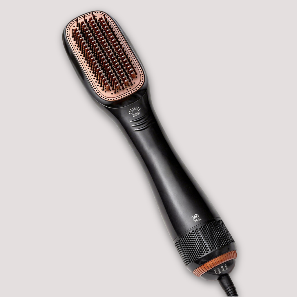 2 in 1 hair straightener brush with hot air styling