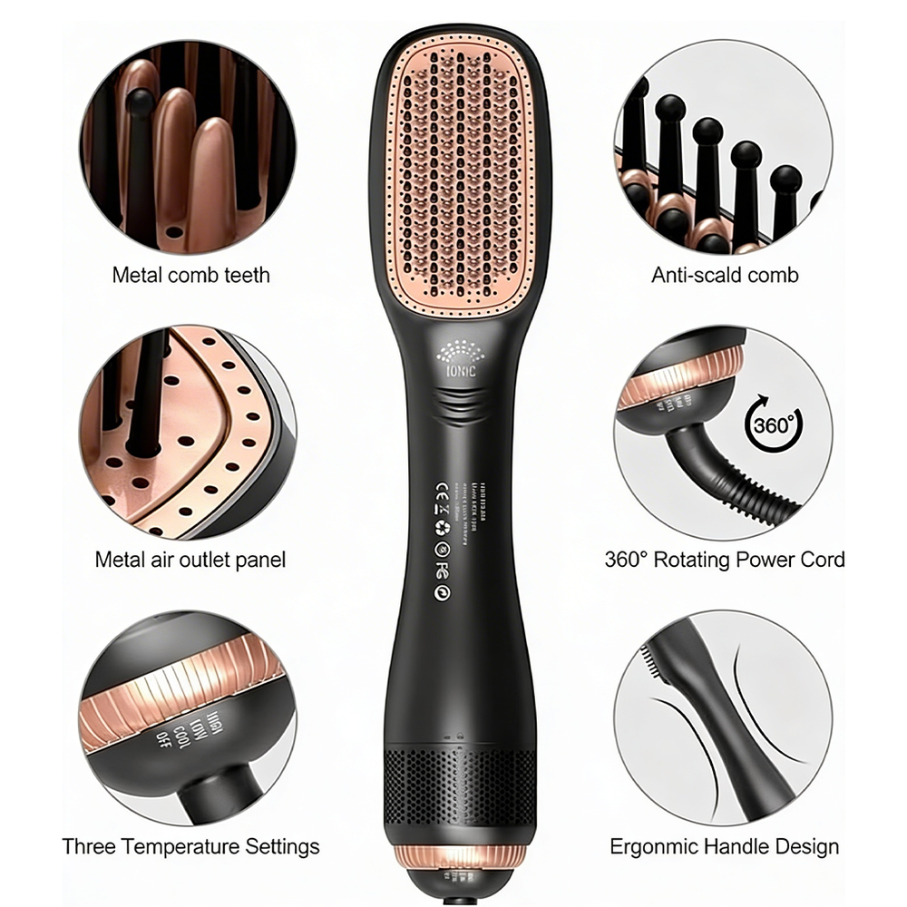 Electric hair straightening comb for smooth hair