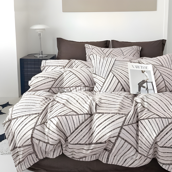 King Size 6 PCs Floral Bed Linen Set – Duvet Cover Set & 200x200 Fitted Sheet Set (6FS102)