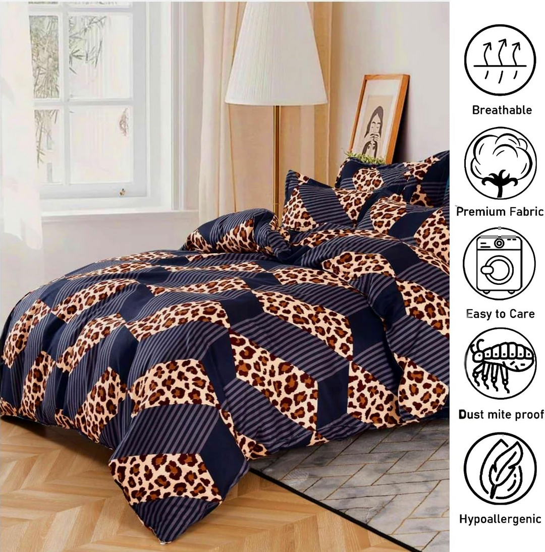 6 PCs King Bed Sheet Set With Duvet Cover 220x240, Pillowcase King Bedding Set (MNC3)