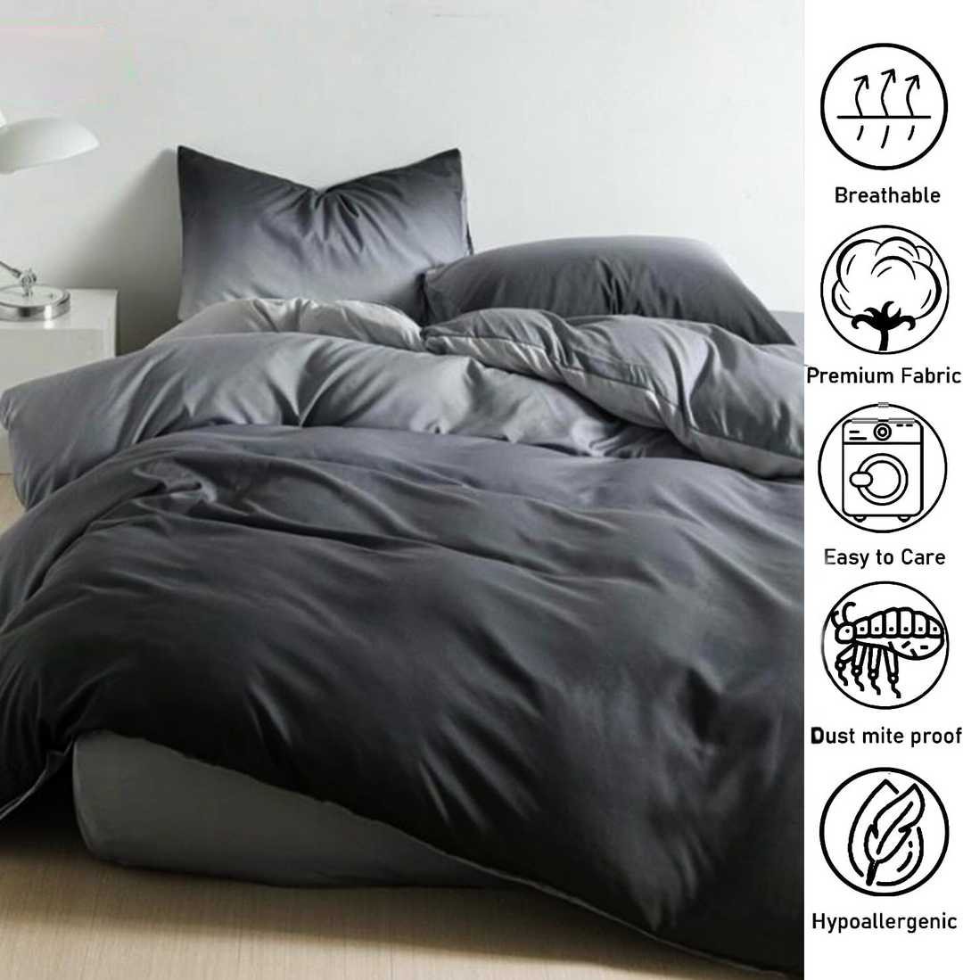 6 PCs King Size Fitted Bed Sheet Set With Duvet Cover 220x240, King Bedding Set (6FS14)