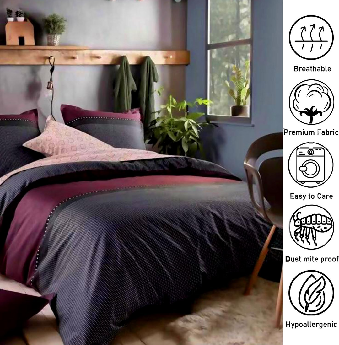 4 PCs Single Bed Set, Single Fitted Sheet Duvet Cover Set 160x220 Bedding Set (4FS1)