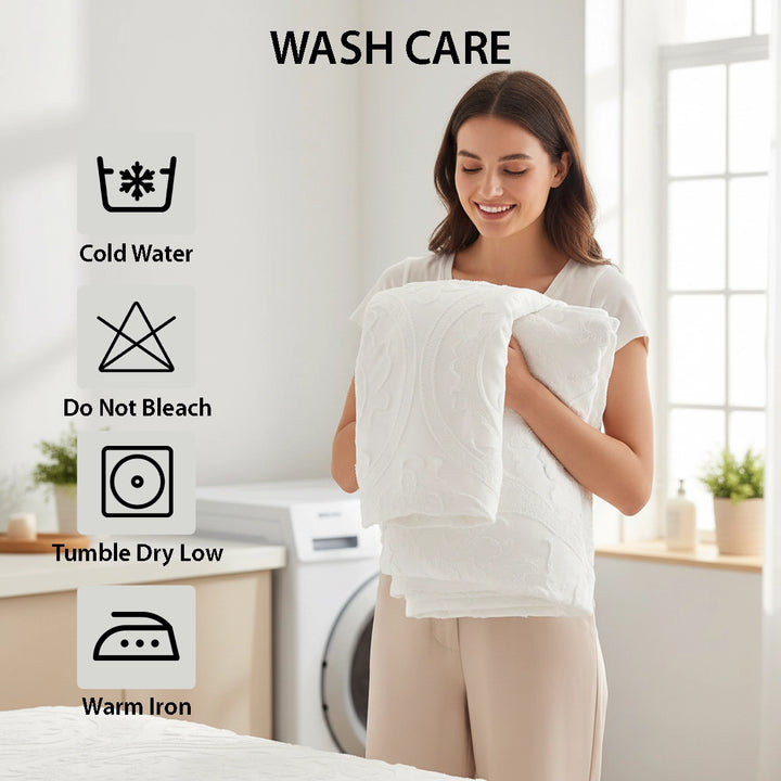 ملاءات سرير بيضاء مع غطاء لحاف مقاس كينج 220 × 240 ملاءات سرير ملائمة مكونة من 6 قطع (6FM5)