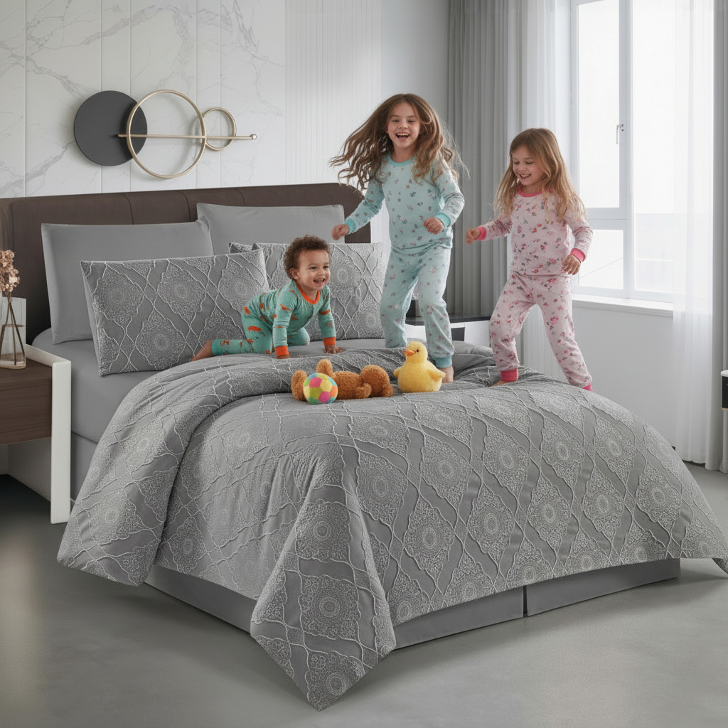 طقم سرير 6 قطع - فائق النعومة، كامل مع أغطية الوسائد وغطاء اللحاف (6FM62)