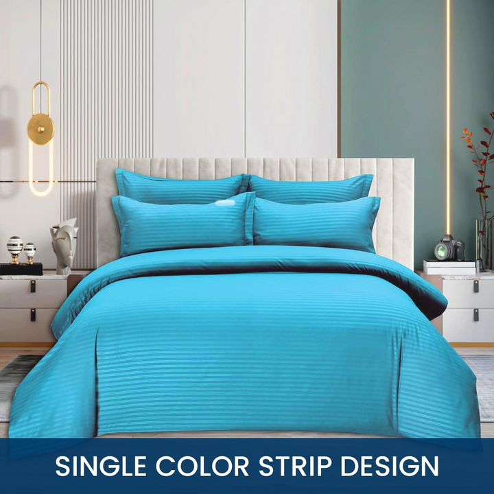 MOONCEE 6 PCs King Size Bed Sheet Set Duvet Cover 220x240 Bedding Set (Teal Blue)