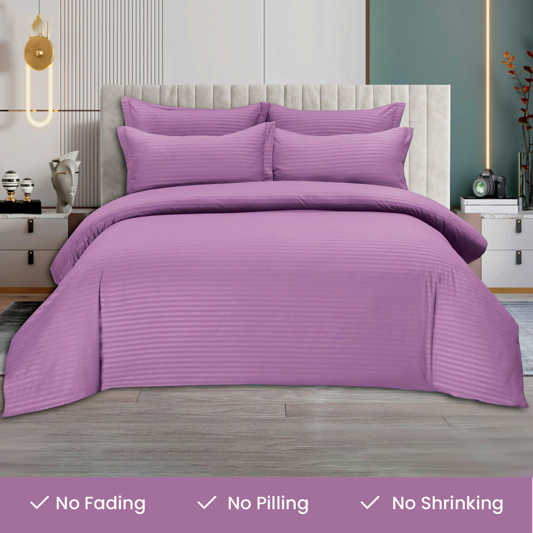 MOONCEE 6 PCs King Size Bed Sheet Set Duvet Cover 220x240 King Size Bedding Set (Violet)