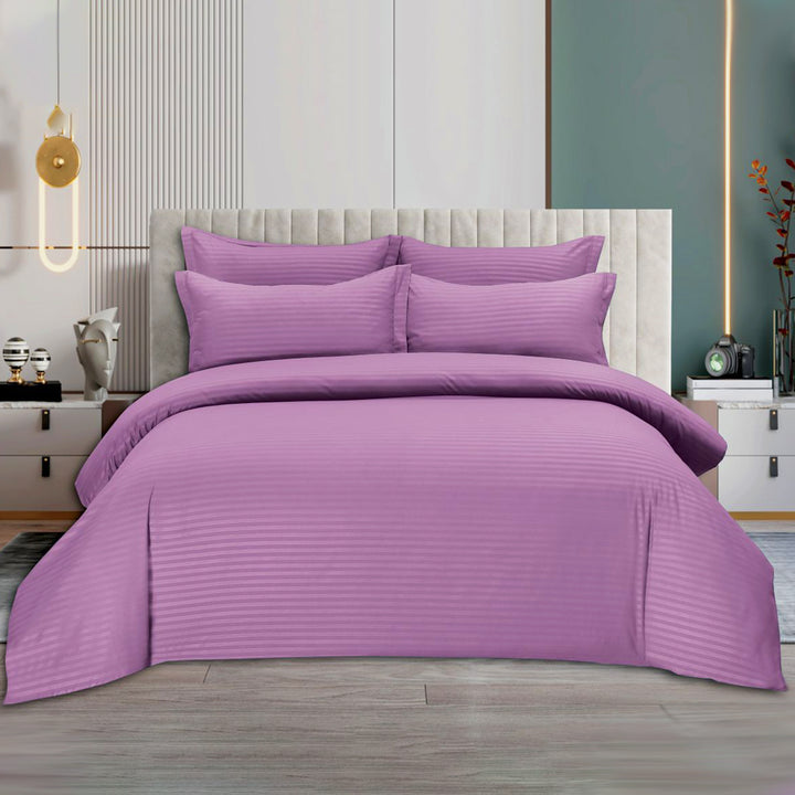 MOONCEE 6 PCs King Size Bed Sheet Set Duvet Cover 220x240 King Size Bedding Set (Violet)