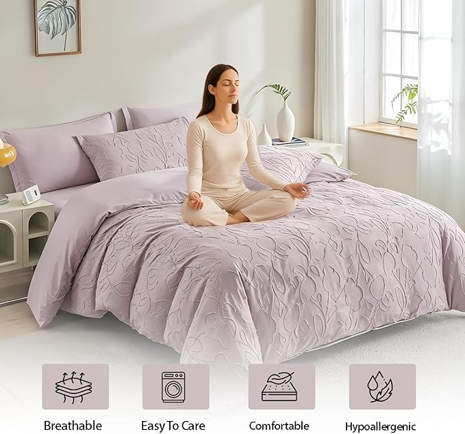 6 PCs King Size Quilt Bed Sheet Set – Duvet Cover, Fitted Sheet & pillow cases (6FM45)