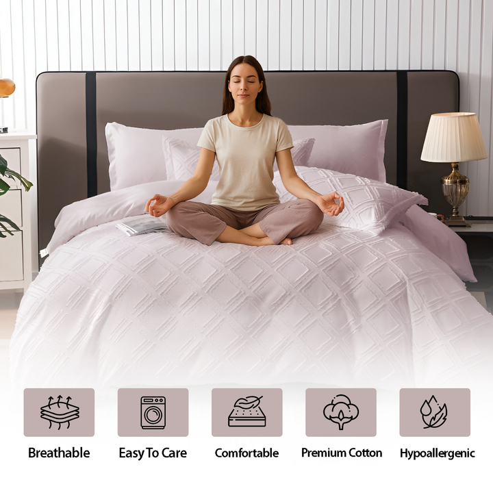 6 PCs King Fitted Bedding Set – Bedroom Bedsheets with Duvet Cover 220x240 (6FM39)