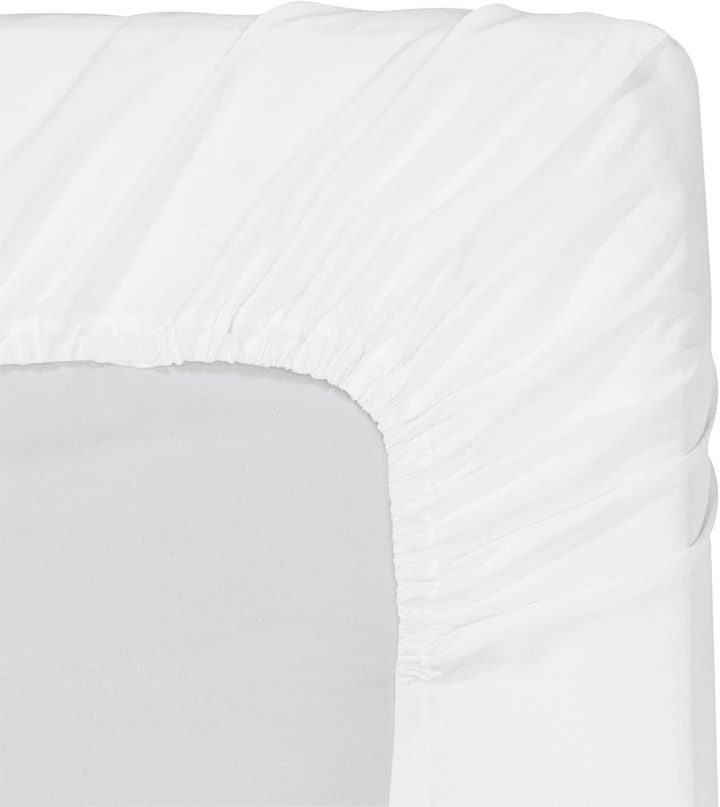 Luxury 100% Long Staple Cotton 144 TC Single Fitted Sheet 90 x 190 cm (White)