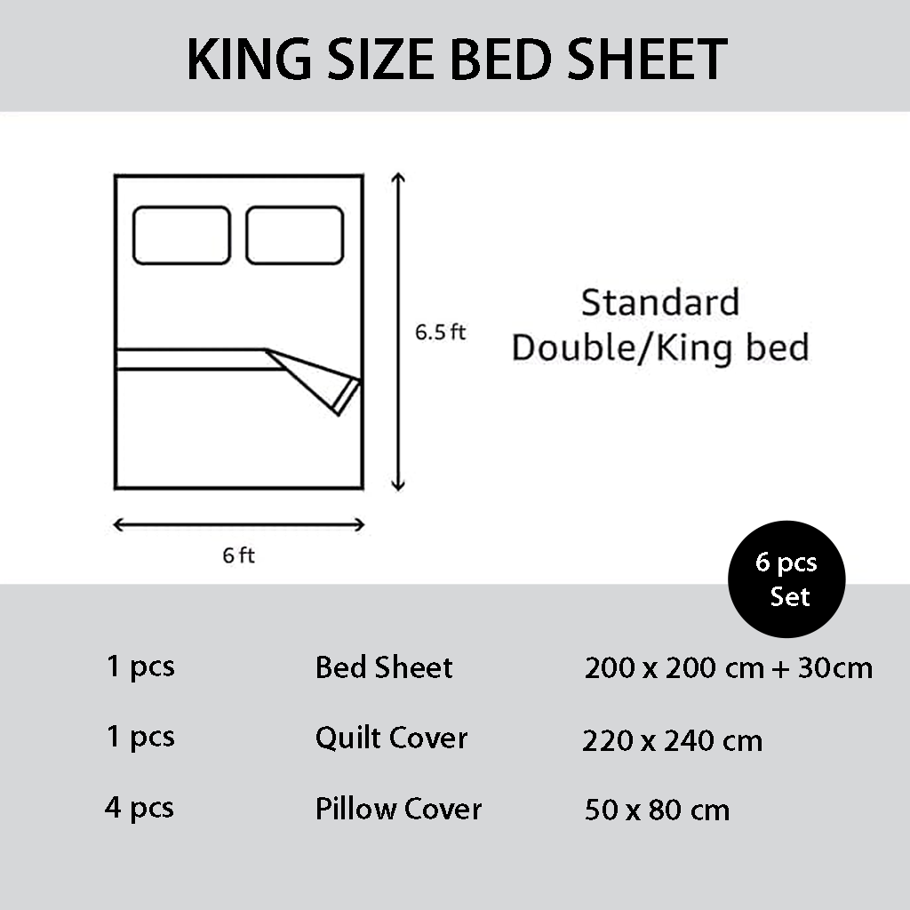 King size bed sheet set dimensions and components diagram mooncee uae

