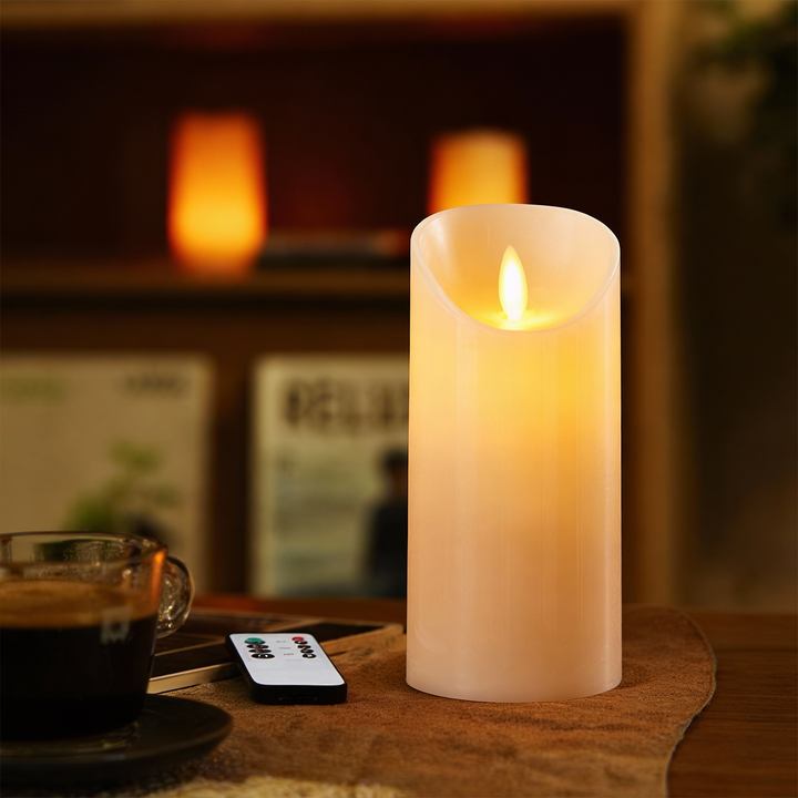 MOONCEE 3 PCs LED Pillar Candles with Remote – Battery Flameless Flickering Lights Décor