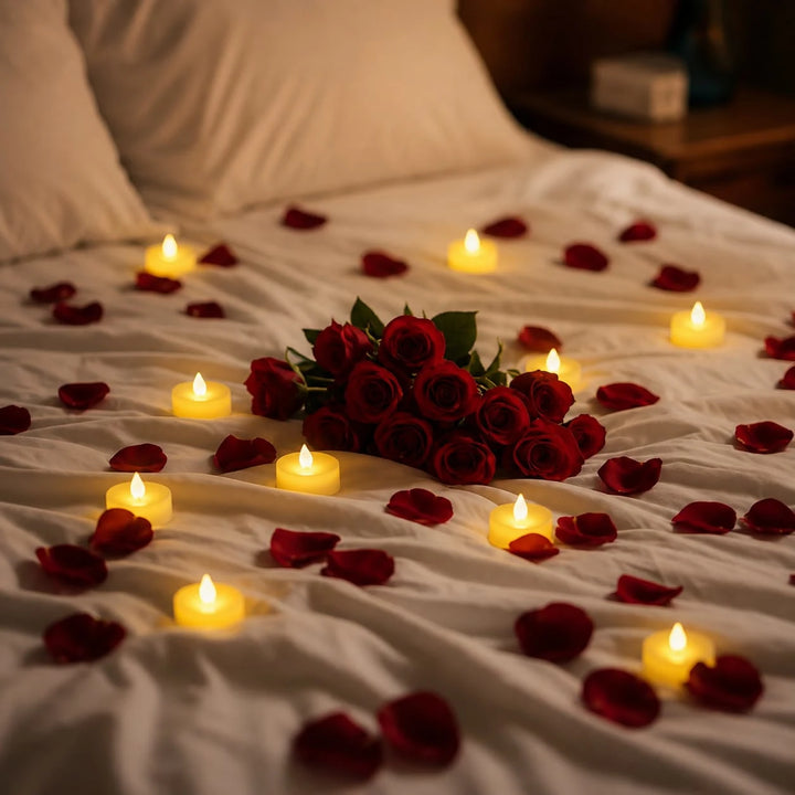 Warm 24 PCs White LED Tea Light Candles Set | Flameless Decorative Light for Home Events