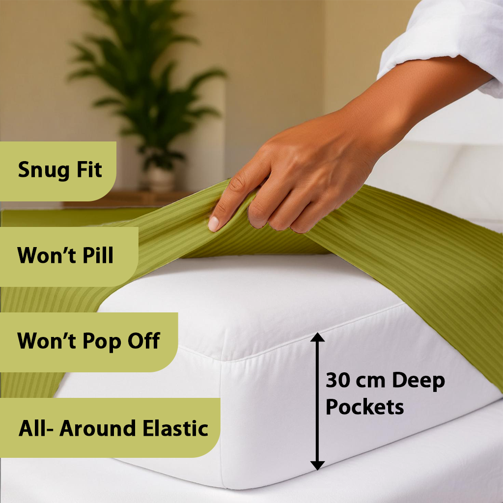 6 PCs King Size Bed Sheet Set Duvet Cover 220x240 King Size Bedding Set (Lime Green)
