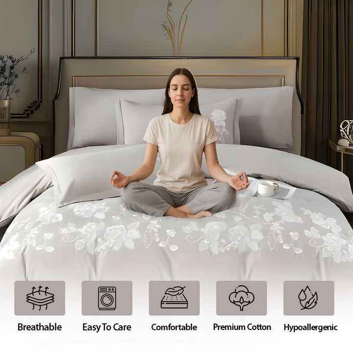 Premium Champagne Beige 6 PCs King Size bed sheet with Matching Pillowcase (6ES73)