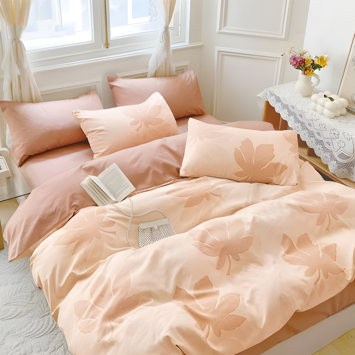 Elegant 6 PCs King Size Floral Bedspread Set with Duvet Cover & Deep Pocket Sheet (6FS101)