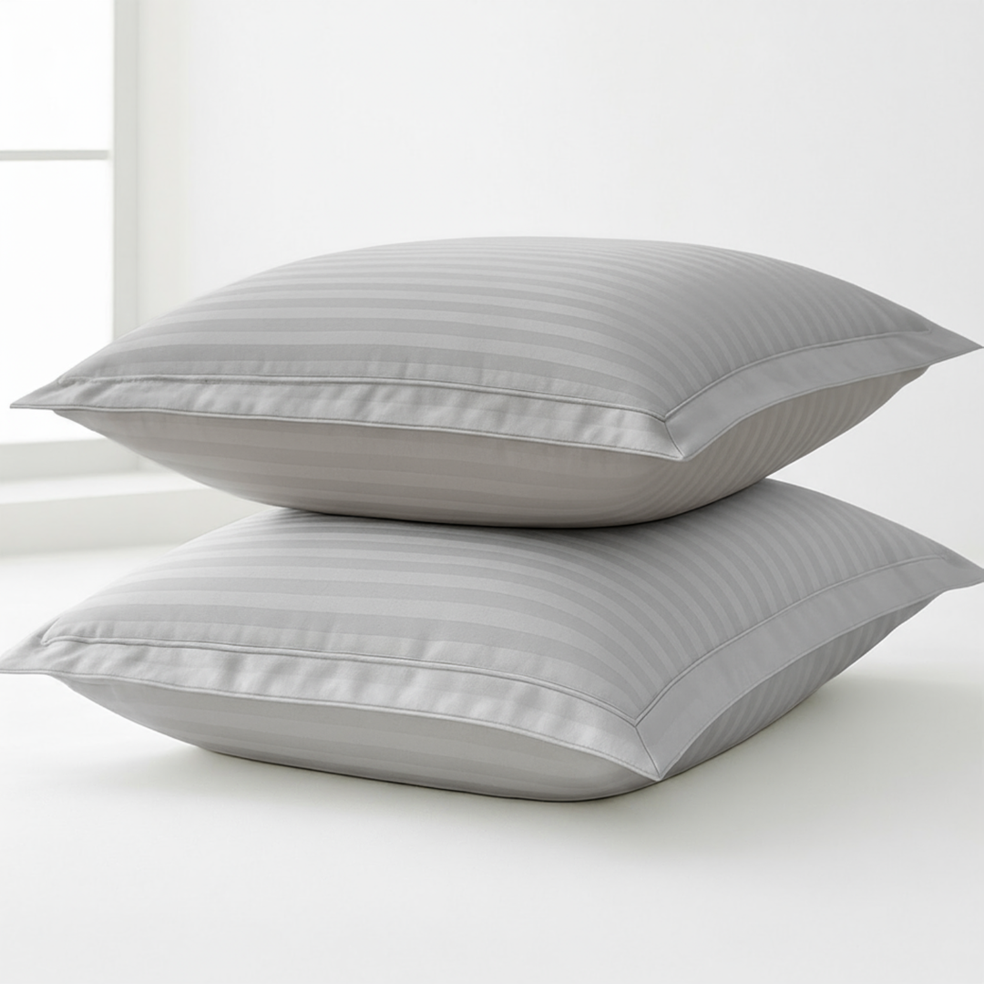 Luxury 300 TC Cotton Pillowcases Set  – Soft, Breathable & Hypoallergenic Covers  (White)