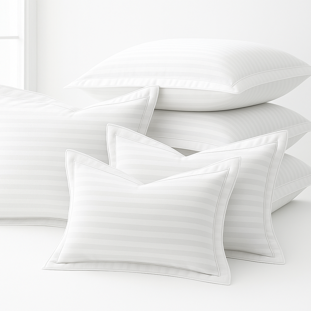 Luxury 300 TC Cotton Pillowcases Set  – Soft, Breathable & Hypoallergenic Covers  (White)