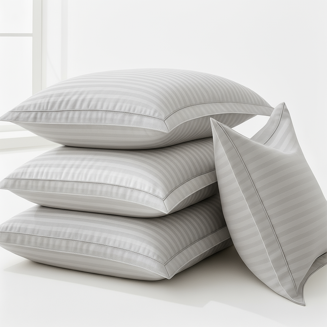 Luxury 300 TC Cotton Pillowcases Set  – Soft, Breathable & Hypoallergenic Covers  (White)