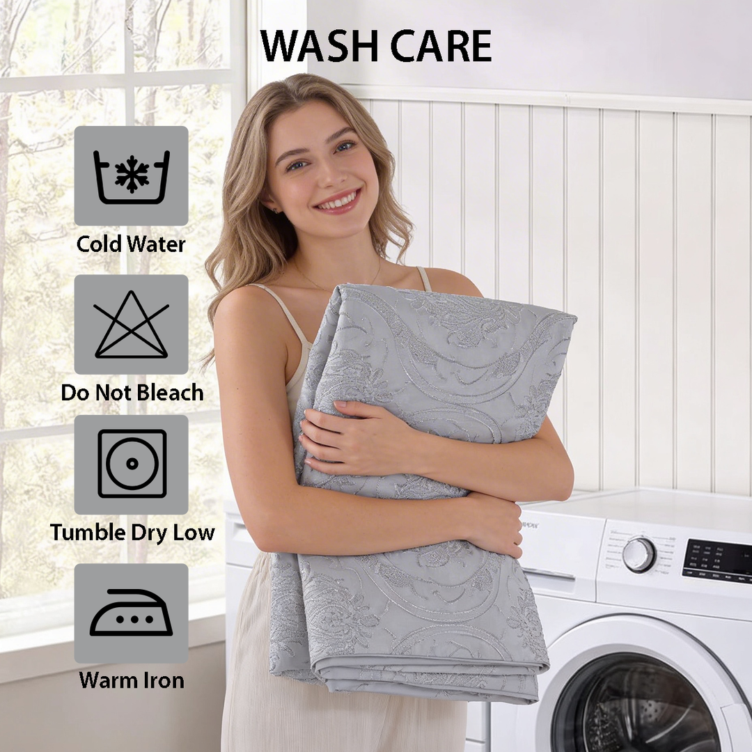 Modern grey  king size bed set with floral texture