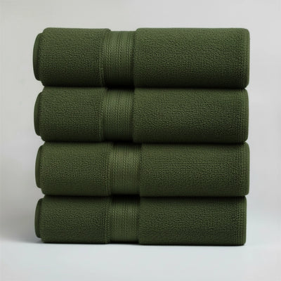 Cotton Bath Towel Set - Towel Set 4 PCs for Daily Bath & Use, Cotton Towels (Military)
