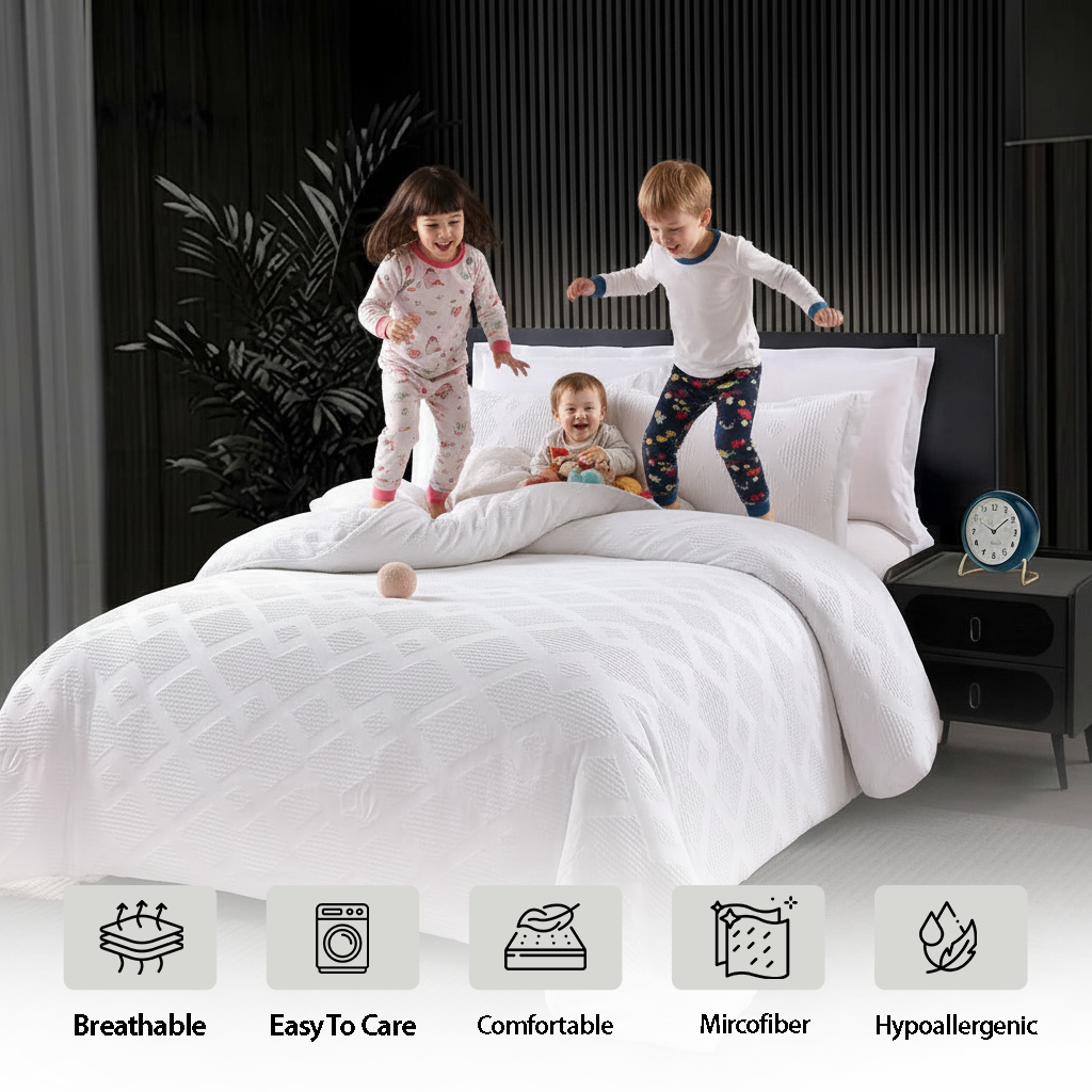 Luxury Bedding Sets with Duvet Cover 220x240 – 6 PCs King Size Fitted Sheet Set(6FM6)