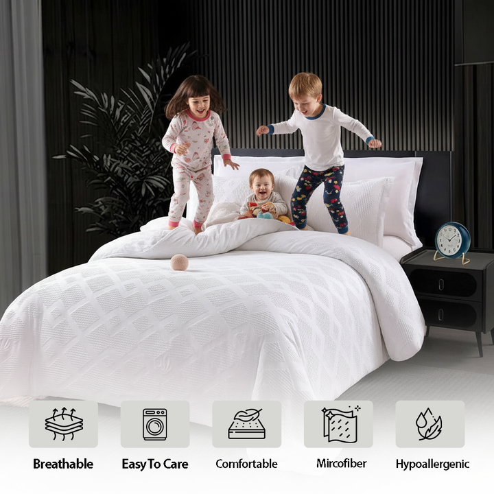 Luxury Bedding Sets with Duvet Cover 220x240 – 6 PCs King Size Fitted Sheet Set(6FM6)