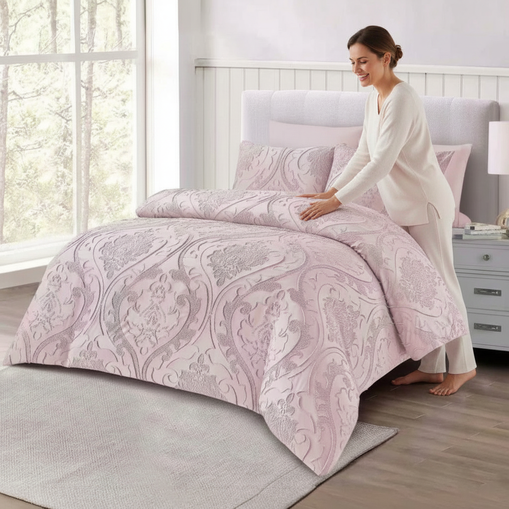 Premium 6 PCs King Size Bedding Set with Fitted Sheet, Duvet Cover & Pillowcase (6FM69)