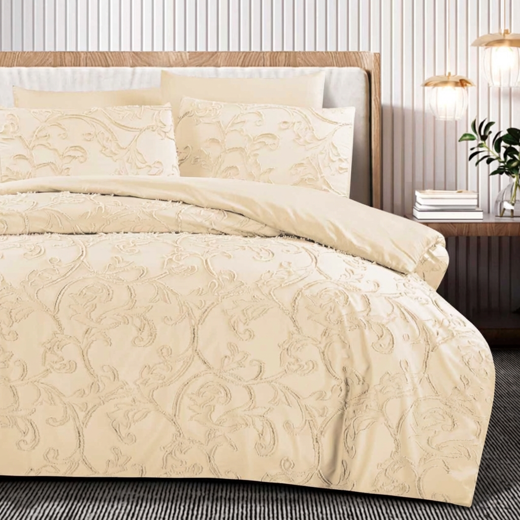 King Bedding Set with Duvet Cover 220x240 6 PCs King Size Fitted Bed Sheet Set (6FM29)