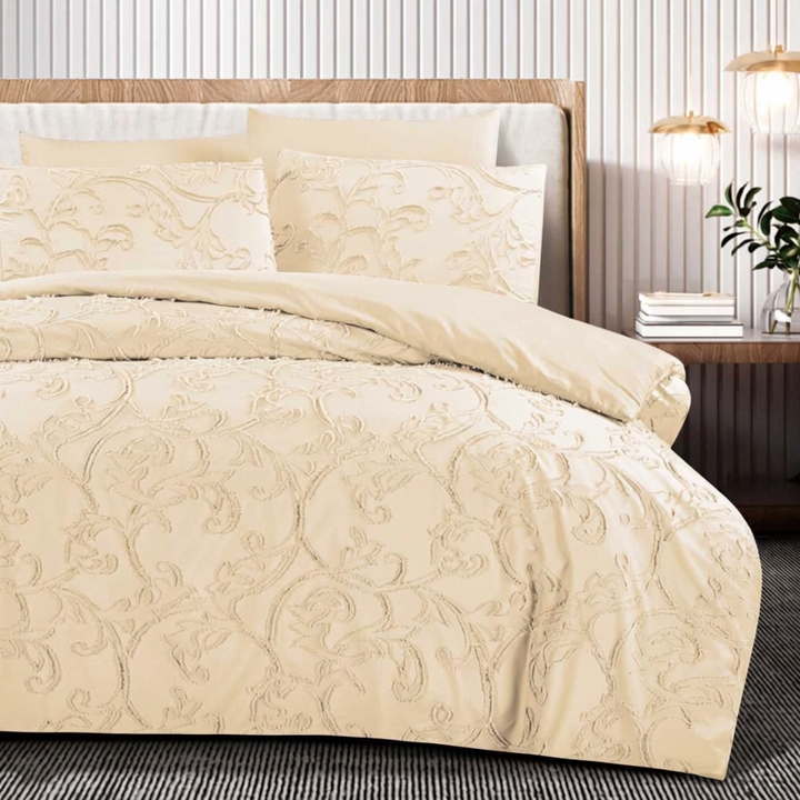 King Bedding Set with Duvet Cover 220x240 6 PCs King Size Fitted Bed Sheet Set (6FM29)