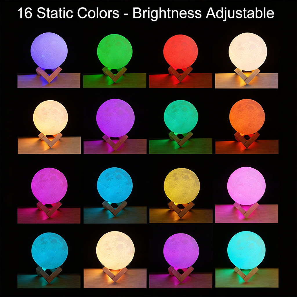 LED moon light with color changing modes and remote control