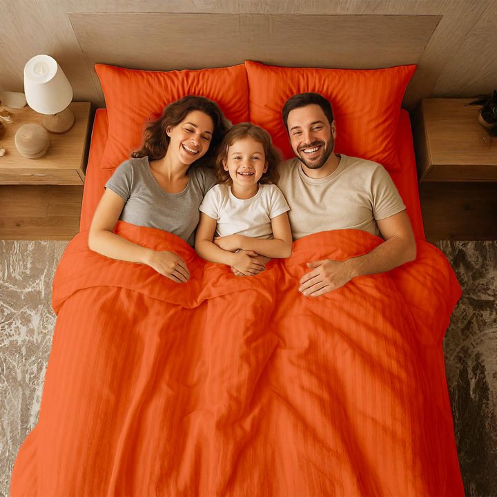 MOONCEE 6 PCs King Bedsheets Set with Duvet Cover 220x240 Bedding  Set (Orange)