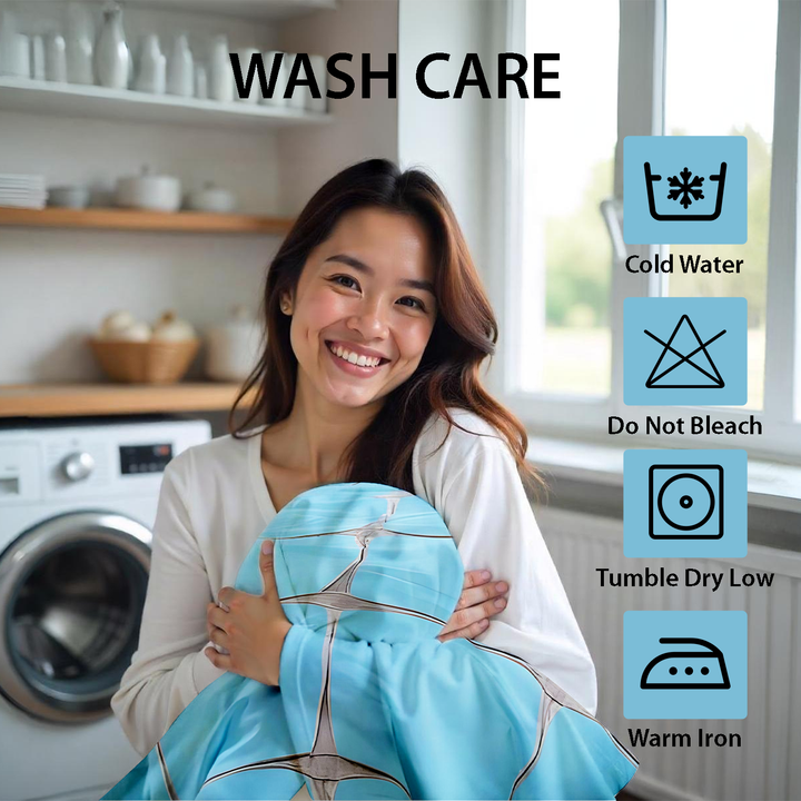 Ocean Breeze King Size Bedding Set 6 PCs with Flat Sheet, Duvet & Pillowcases (MNC33)