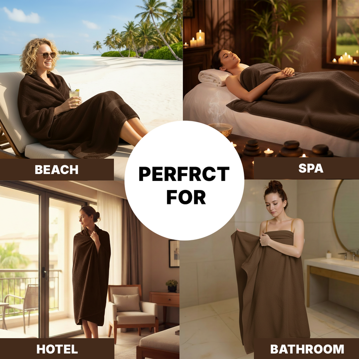 Luxury White Spa Bath Towels 90cm x 180cm – 2 PCs Jumbo Size, 600 GSM & 100% Cotton