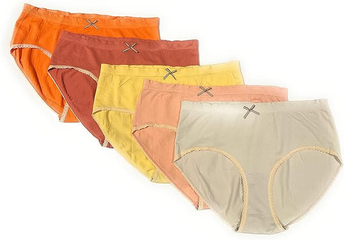 LASASSY 5 Pcs Panty Set Spandex Underwear Women's Panties Briefs (Multicolour)