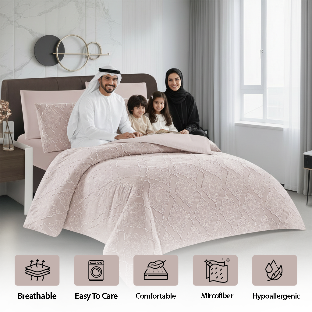 طقم سرير 6 قطع - فائق النعومة، كامل مع أغطية الوسائد وغطاء اللحاف (6FM62)