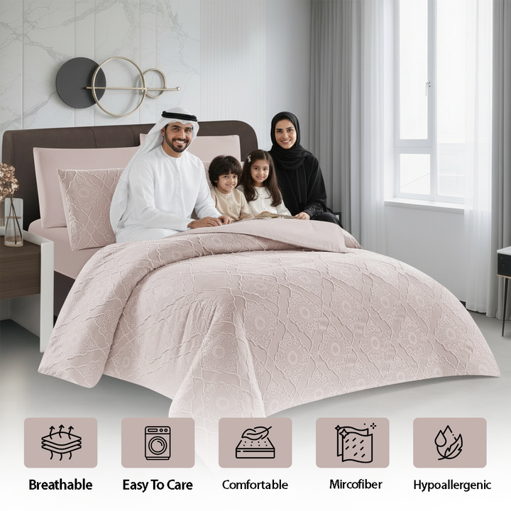 طقم سرير 6 قطع - فائق النعومة، كامل مع أغطية الوسائد وغطاء اللحاف (6FM62)