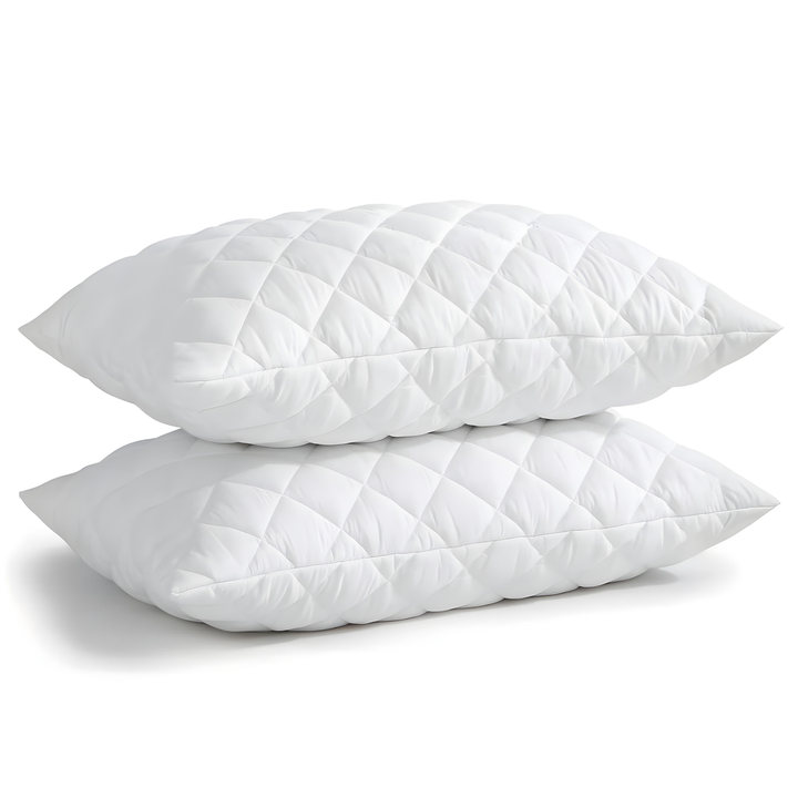 Cotton Quilted Pillow Protectors – Soft, Breathable & Hypoallergenic Zippered Pillowcase Set