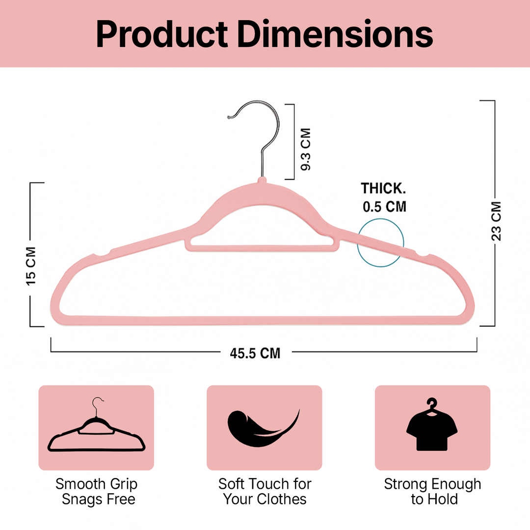 MOONCEE Premium Velvet Non-Slip Hangers – Ideal for Clothes, Coats & Pants