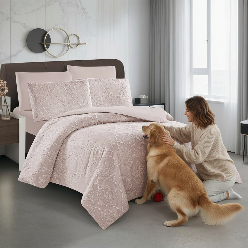 طقم سرير 6 قطع - فائق النعومة، كامل مع أغطية الوسائد وغطاء اللحاف (6FM62)