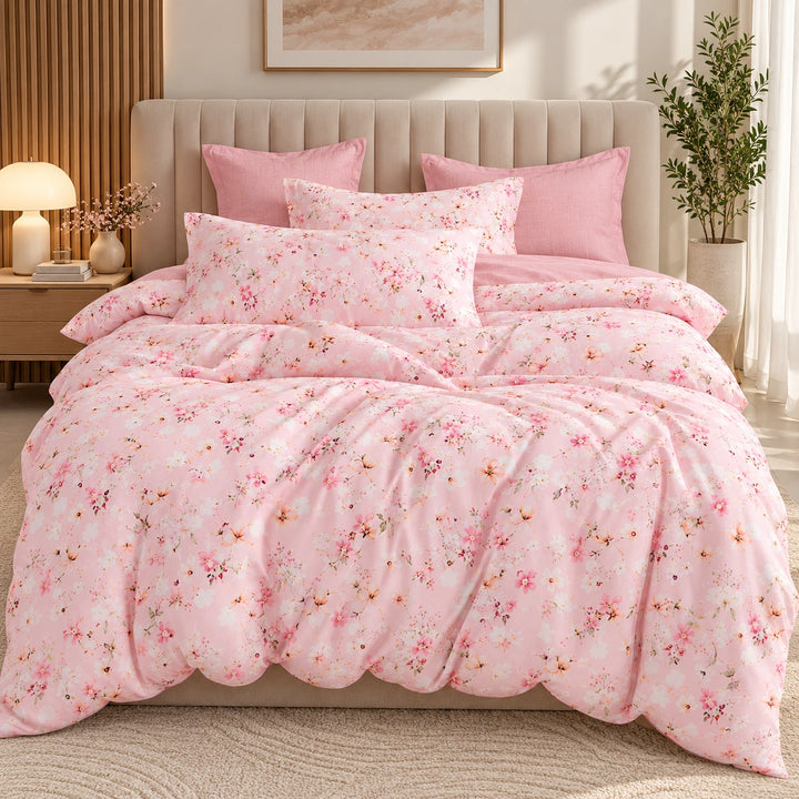 طقم ملاءات سرير كينج مقاس 6 قطع مع غطاء لحاف 220 × 240، طقم فراش كينج (6FS5)