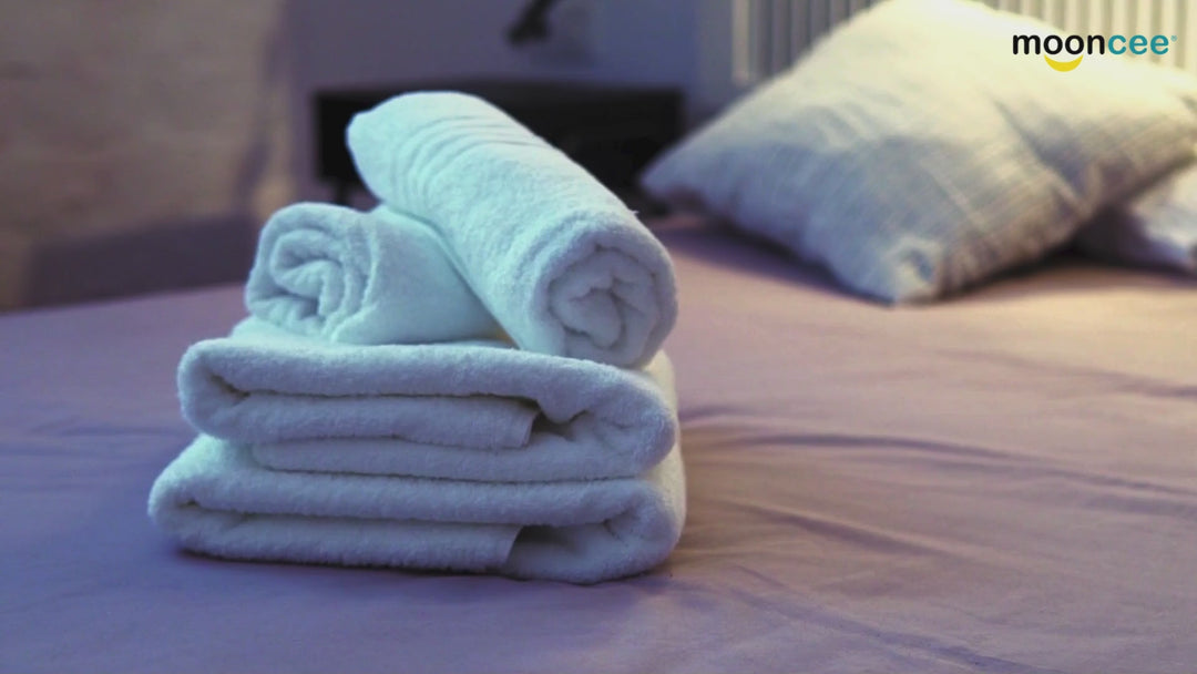 4 PCs Cotton Towel Set 70cm x 140cm - Mr & Mrs Bath Towels (Royal Blue)