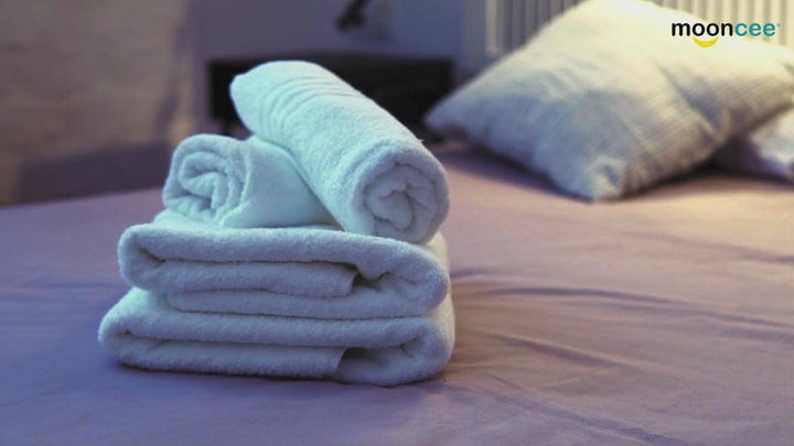 4 PCs Cotton Towel Set 70cm x 140cm - Mr & Mrs Bath Towels (Royal Blue)