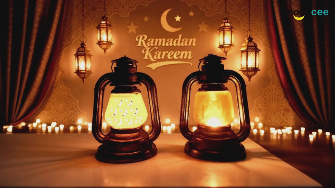Decorative lanterns with candlelight highlighting traditional festive design